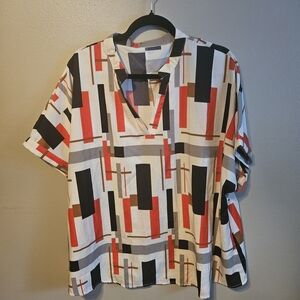 Modern Geometric Print Shirt